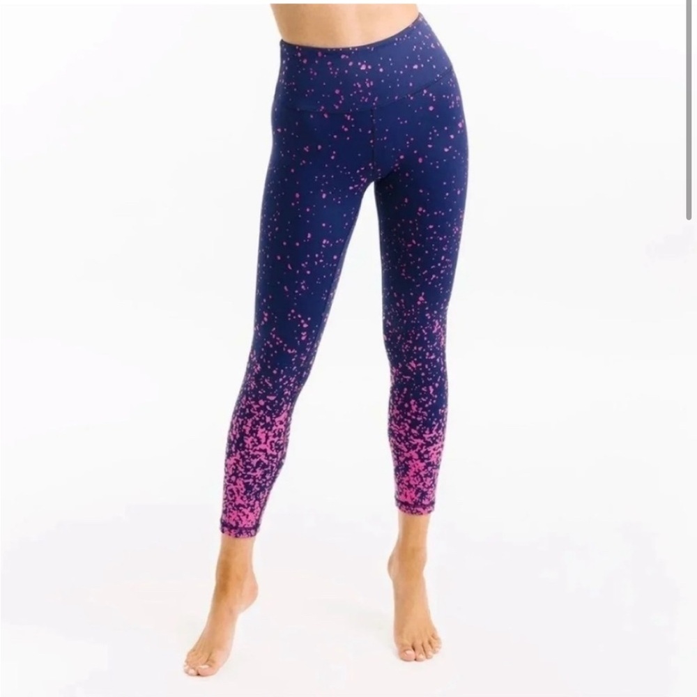 Zyia Navy Pink Splash Light n Tight High Rise 7/8 24” Leggings.